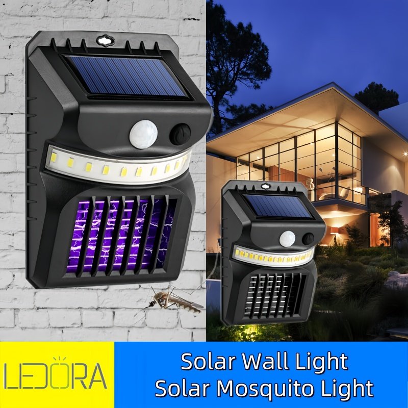 Hot Selling Solar Wall Light IP65 Outdoor Waterproof Light Control Human Sensing Courtyard Mosquito Repellent Wall Light