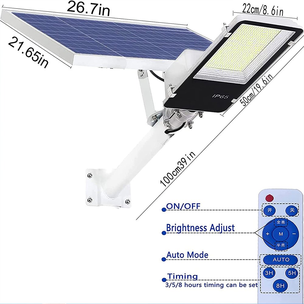Aluminium Solar LED Street Light with Remote Control 100w 150W 200w 300w 400W IP65 Waterproof Street Lamp