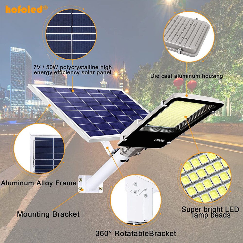 Aluminium Solar LED Street Light with Remote Control 100w 150W 200w 300w 400W IP65 Waterproof Street Lamp