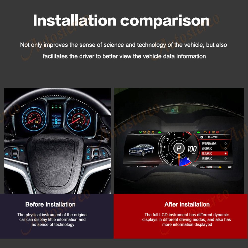 Autostereo Digital Cluster for Chevrolet Camaro 5th Generation 2011-2015 LCD Instrument Virtual Cockpit Speed Meter Dashboard