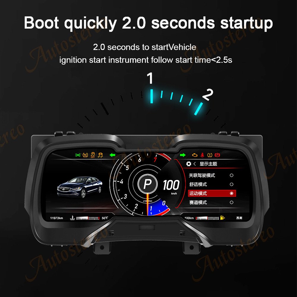 Autostereo Digital Cluster for Chevrolet Camaro 5th Generation 2011-2015 LCD Instrument Virtual Cockpit Speed Meter Dashboard