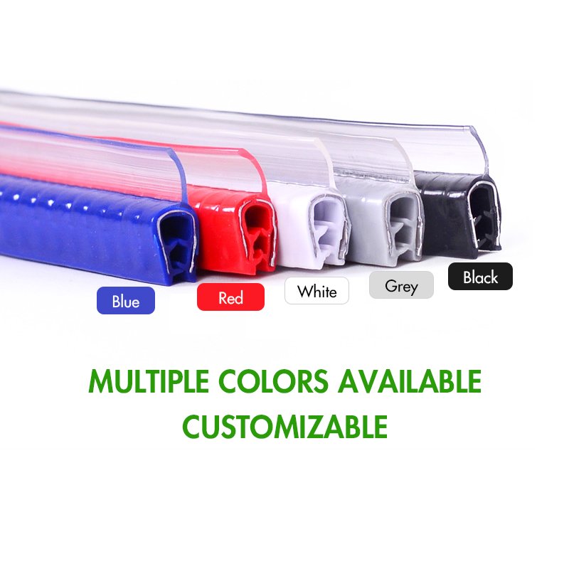 Car Scratch Protector Strip Car Anti Noise Reduction Anti-collision PVC U-shaped Decorative Dust-proof Card Slot Seal Strip