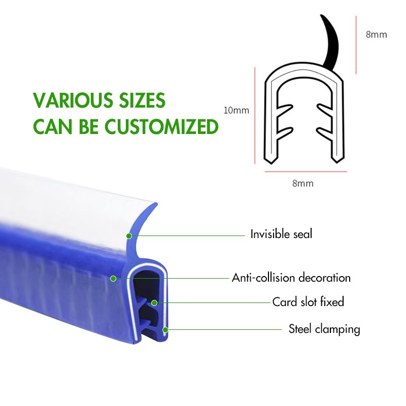 Car Scratch Protector Strip Car Anti Noise Reduction Anti-collision PVC U-shaped Decorative Dust-proof Card Slot Seal Strip