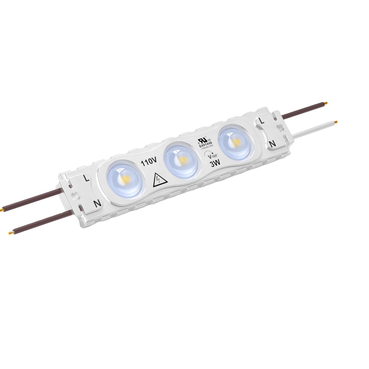 AC 110V/220V UL Listed LED Modules High Bright Light 3W 3 Leds 2835 Injection LED Module for Advertising Sign Box