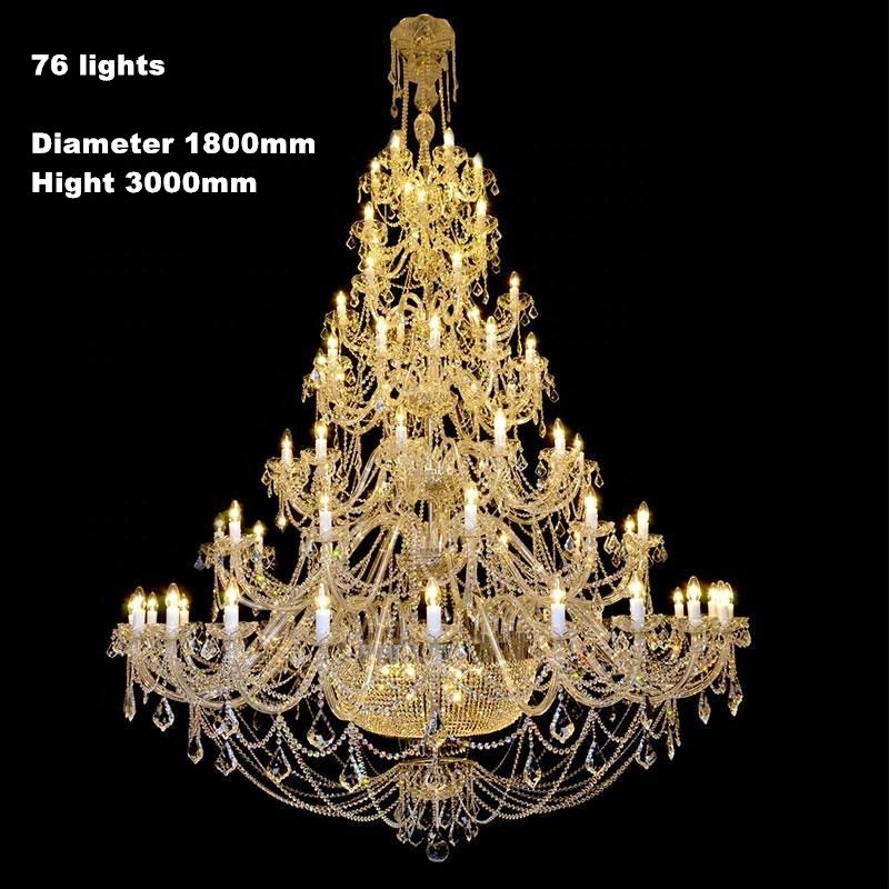 Hot Sale European Vintage Hotel Pendant Lighting Led Crystal Chandeliers