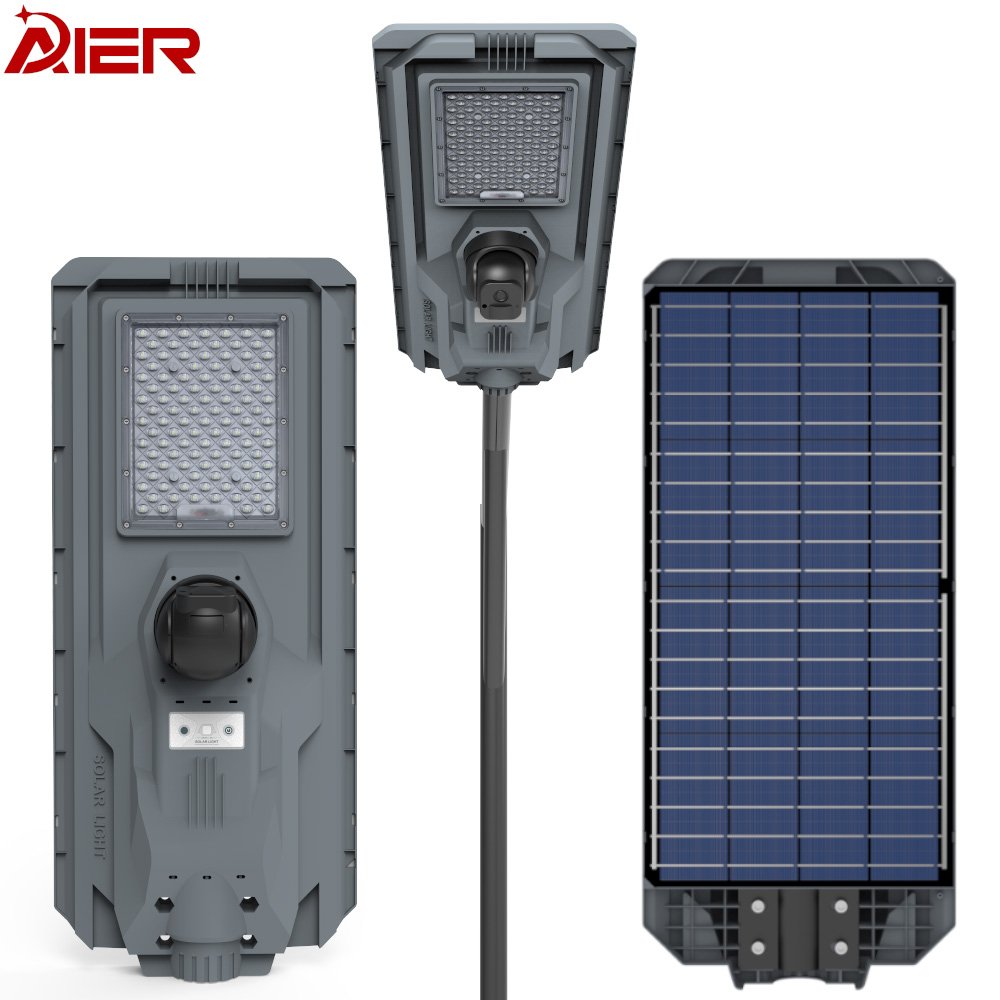 High Quality Outdoor Lighting 800w 1200w All in One Integrated Led Solar Street Light With Cctv Camera Outdoor