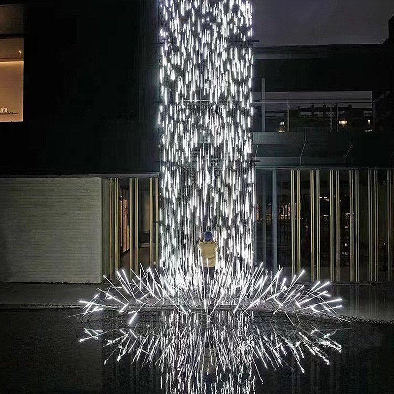 Park Landscape Lights square Waterfall Lights Decorative Modeling Lights Outdoor Ip65 Waterproof Large Cultural Travel Lamp