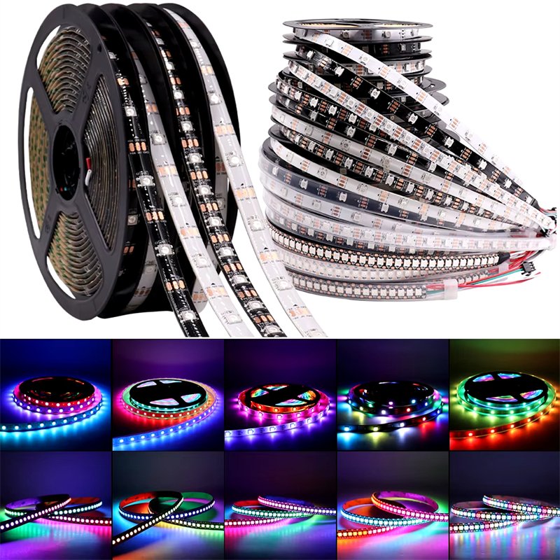 Ws2812b Led Strip Addressable Pixel Led High Quality Rgb Led Ws2811 Led Light Controller 10MM 5v 12v 24v 30 60 96 114LED