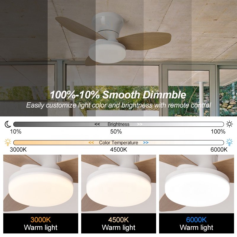 C161 65/88cm High air Volume Ceiling Fan with Light with APP CONTROL