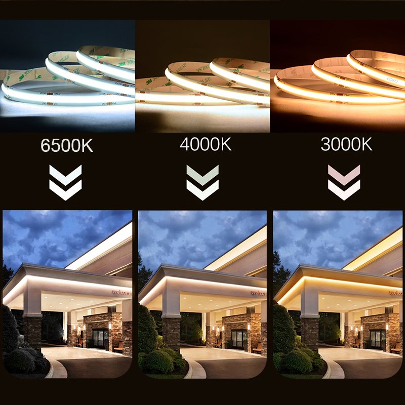 COXO Cob Led Strip for Furniture Ceiling Commercial 24 Volt 10w 12v 3000k 6500k White 5 Meter 10m 5m Bendable Cob Led Strip