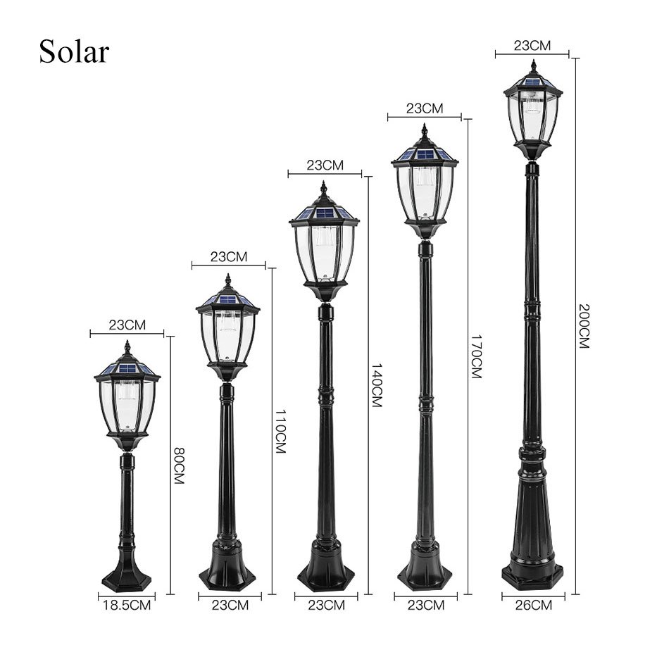 Professional Manufacture Outdoor Decorative Antique Cast Iron Street Lamp Post Led Garden Pole Light