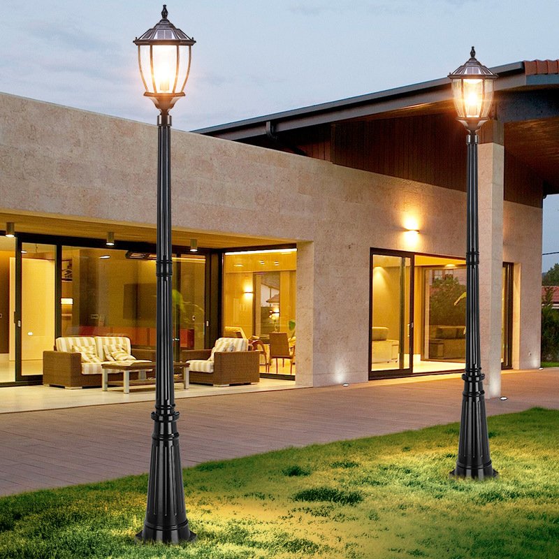 Professional Manufacture Outdoor Decorative Antique Cast Iron Street Lamp Post Led Garden Pole Light