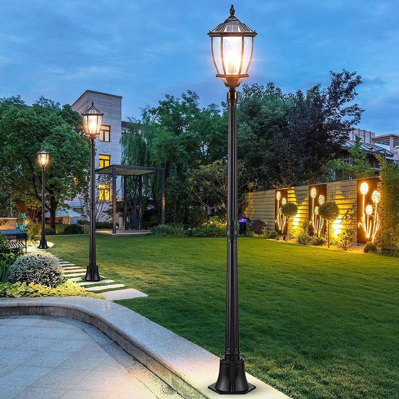 Professional Manufacture Outdoor Decorative Antique Cast Iron Street Lamp Post Led Garden Pole Light