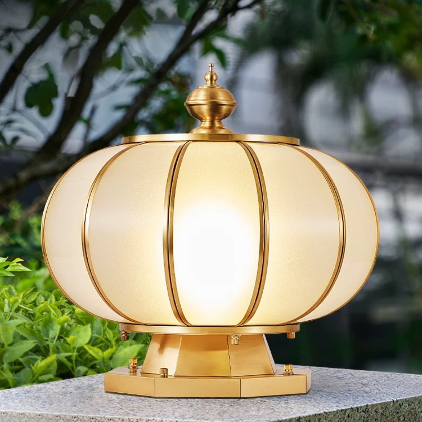 Factory Customized Copper Pillar Light Theme Decoration Outdoor Garden Landscape Lamp Main Gate Column Lights