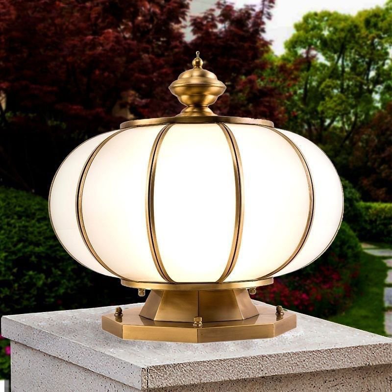 Factory Customized Copper Pillar Light Theme Decoration Outdoor Garden Landscape Lamp Main Gate Column Lights