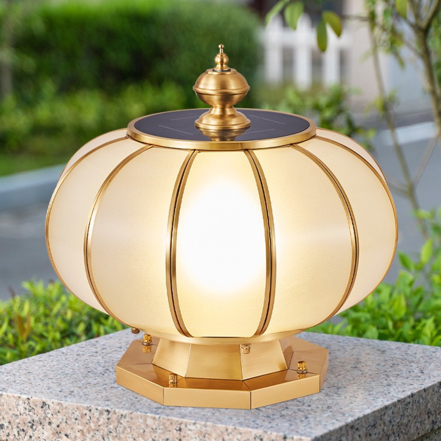 Factory Customized Copper Pillar Light Theme Decoration Outdoor Garden Landscape Lamp Main Gate Column Lights