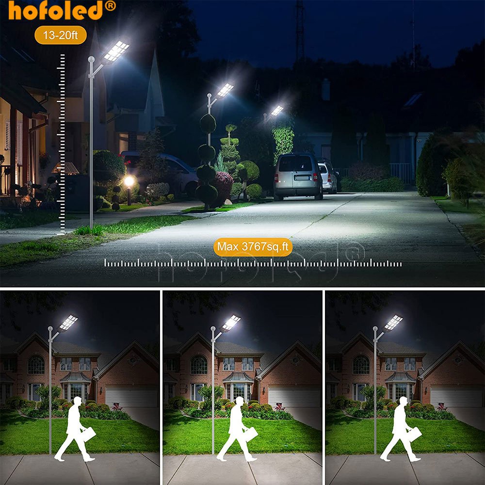 Hofoled 600W 900W 1200W Sensor Solar Street Light Aluminum Remote Control Waterproof Solar Powered Solar Light Outdoor