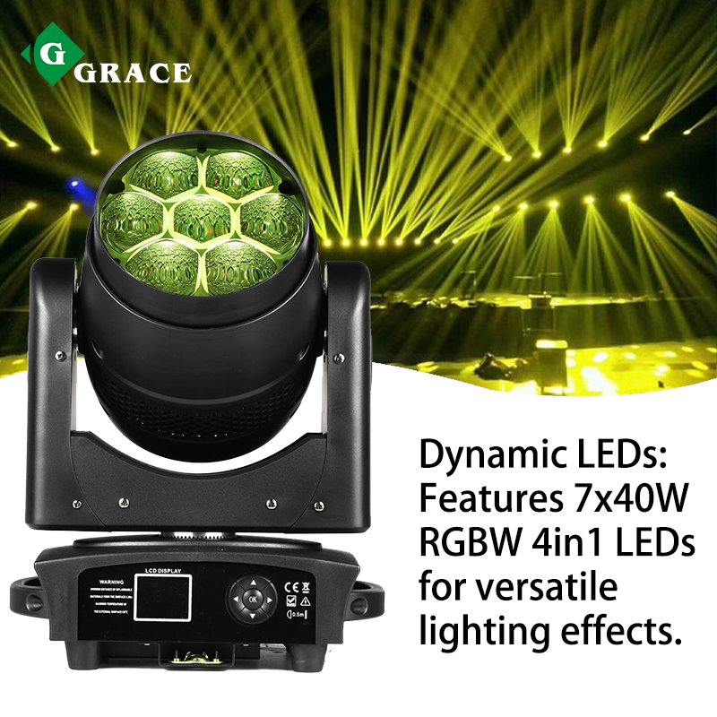 Igracelite Mini 7x40w Rgbw Pixel Led Moving Head Zoom Light Ktv Nightclub Disco Beam Wash Zoom Movinghead