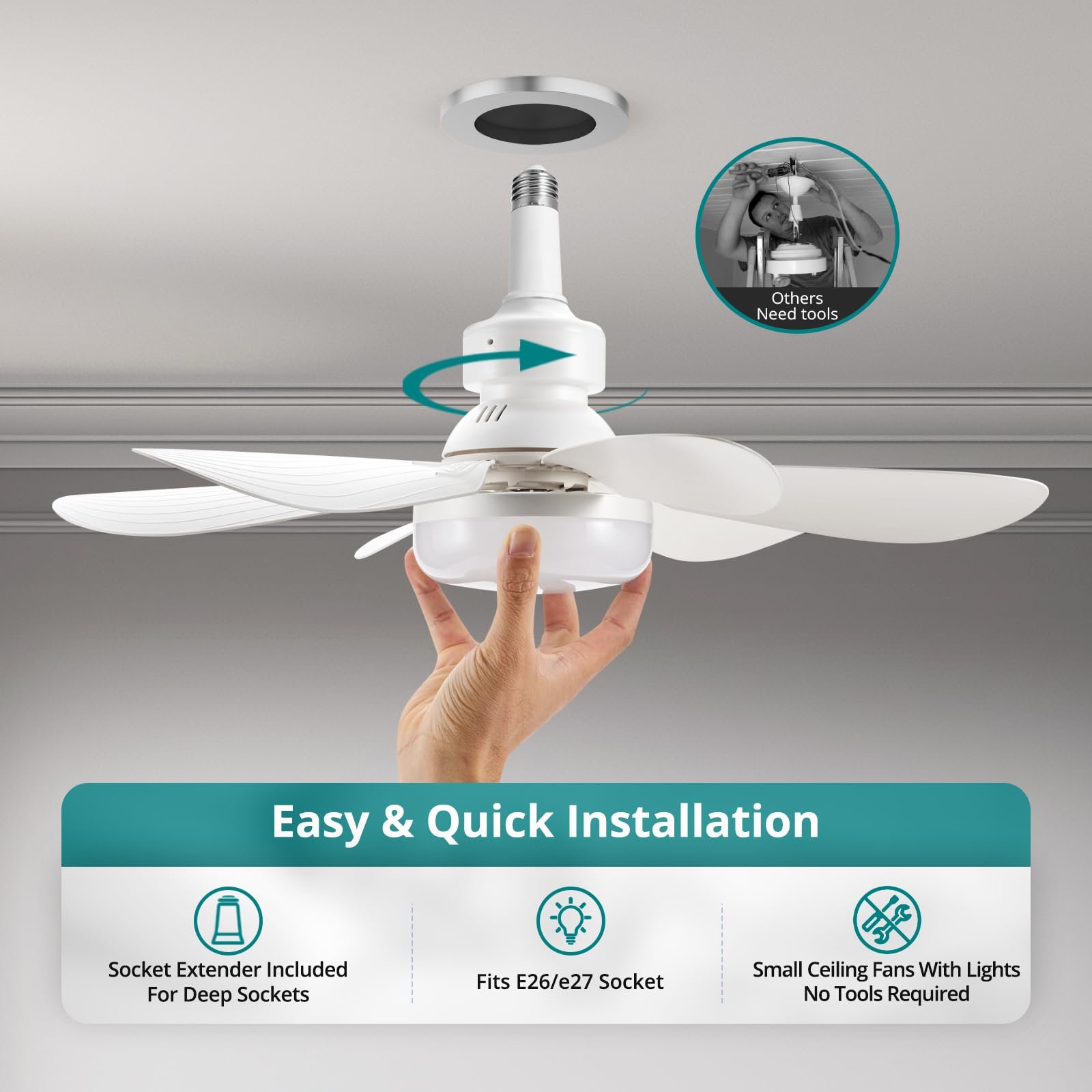TSINYE Hot Sell Ceiling Light Dimmable Light LED Fan Light 3000K-6500K CCT Switchable With Remote Control Living Room Bedroom