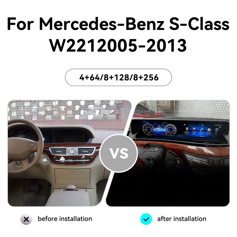 Android Dual Screen Car Digital Cluster Speed Meter for Mercedes-Benz S W221 CL W216 AMG Multimedia Player Instrument Cockpit 5G