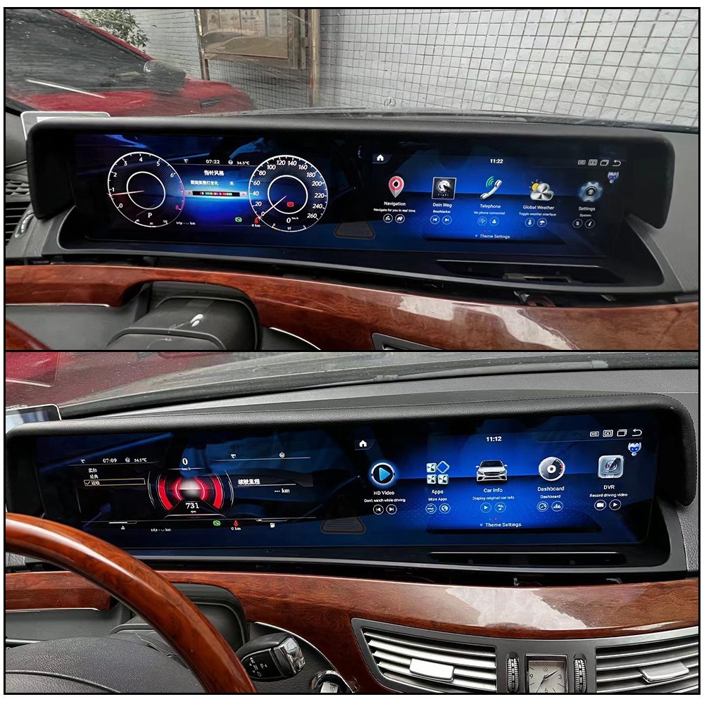 Android Dual Screen Car Digital Cluster Speed Meter for Mercedes-Benz S W221 CL W216 AMG Multimedia Player Instrument Cockpit 5G