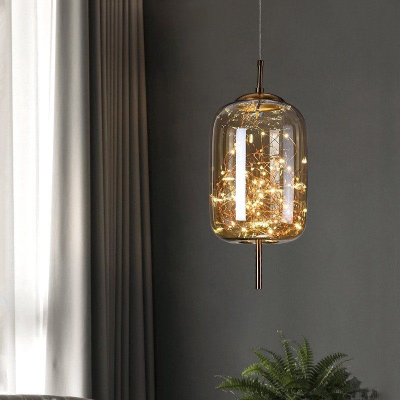 Indoor Hanging Lamps Nordic Living Room Kitchen Island Lighting Modern Black Gold Glass Ball Pendant Light