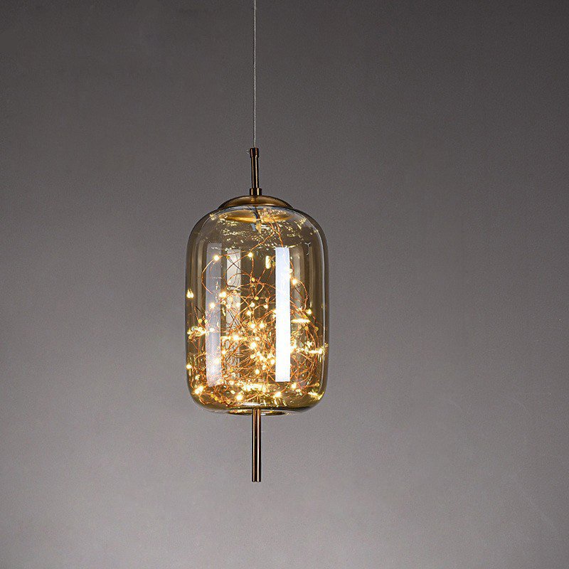 Indoor Hanging Lamps Nordic Living Room Kitchen Island Lighting Modern Black Gold Glass Ball Pendant Light