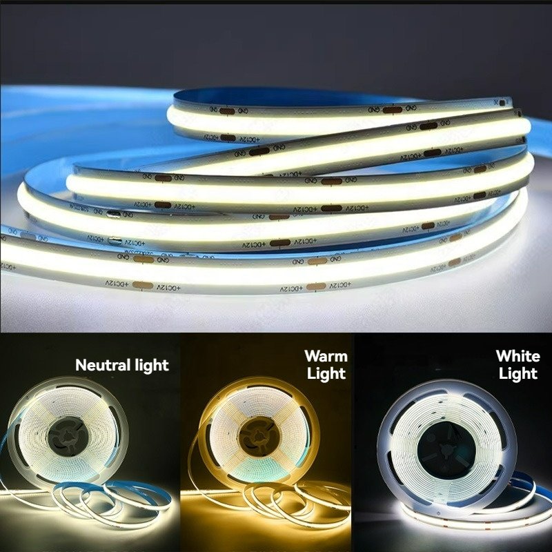 COB with Led Ultra-bright Low Pressure Household Living Room Cabinet Linear Self-adhesive Ceiling Engineering Soft Light Strip