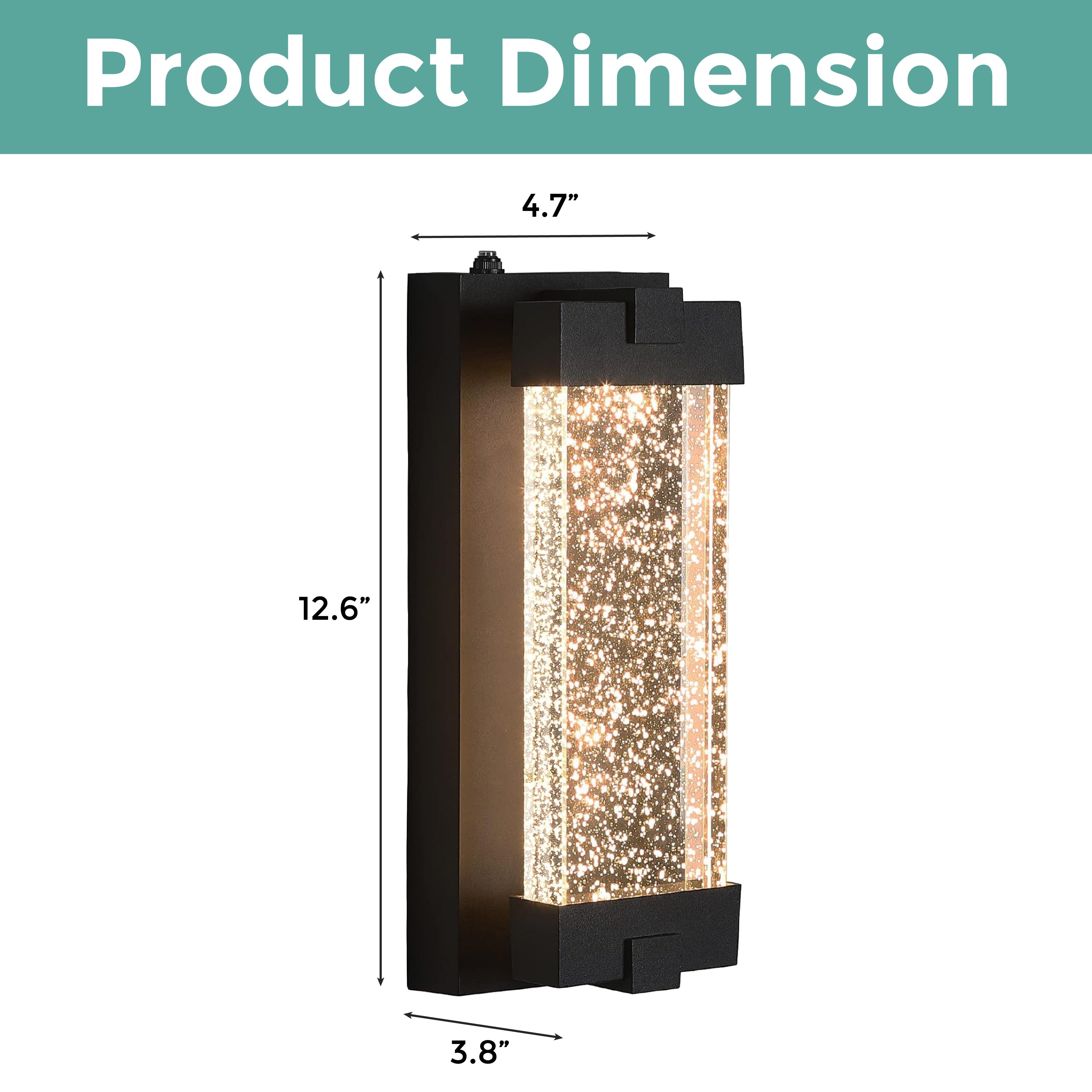 Modern Outdoor Wall Lamp Crystal Decoration Garden Street Patio Hallway Wall Sconce Lamps