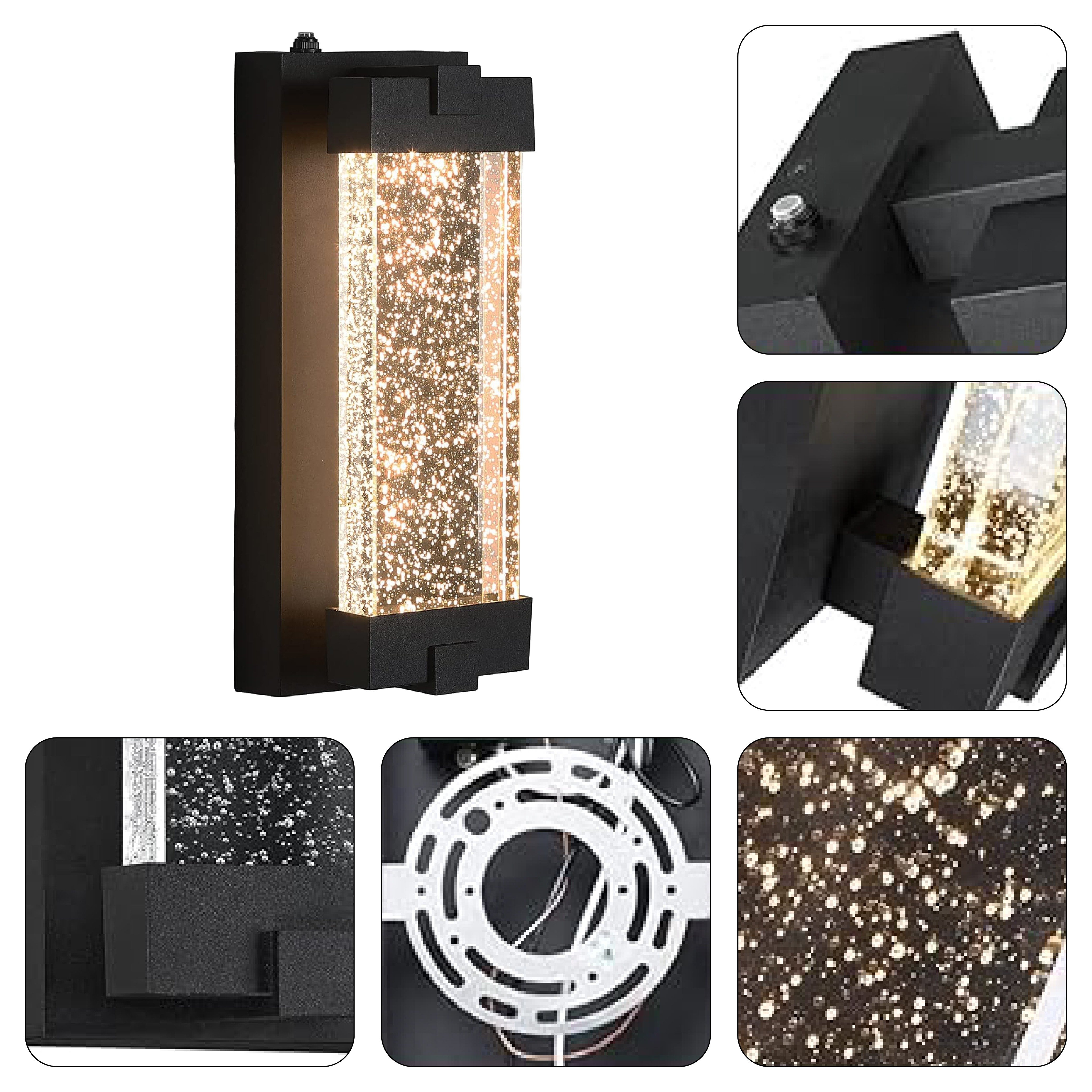 Modern Outdoor Wall Lamp Crystal Decoration Garden Street Patio Hallway Wall Sconce Lamps