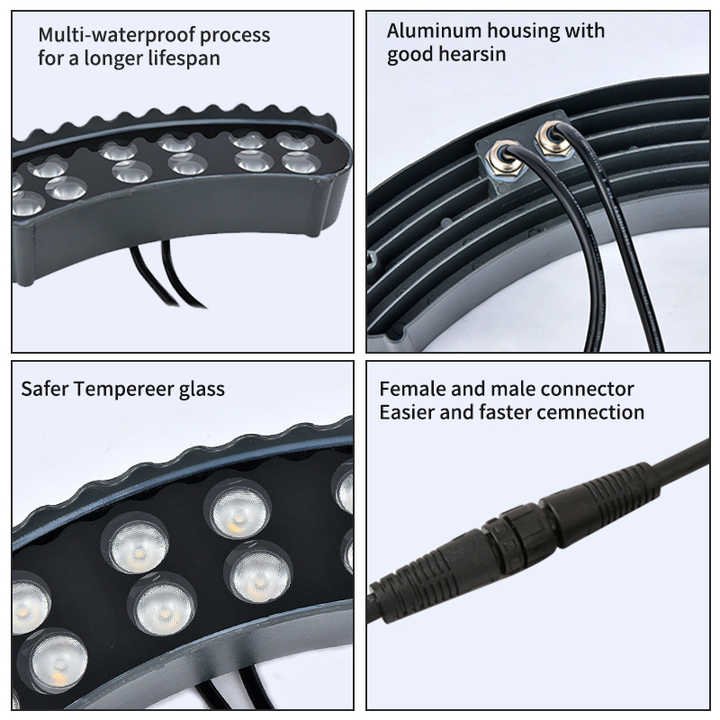 Aluminum Solar Outdoor LED Light IP65 Garden Wall Lamp Spike Electric Hugger for Landscape Tree Ring Spotlight Wall Lights