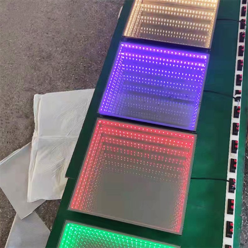 Professional Stage Lighting DMX512 Remote Control LED 3D Mirror Sensor Wedding Stage Dance Floor Light