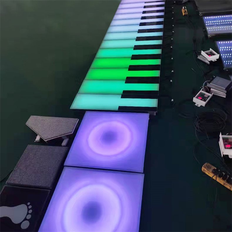 Professional Stage Lighting DMX512 Remote Control LED 3D Mirror Sensor Wedding Stage Dance Floor Light