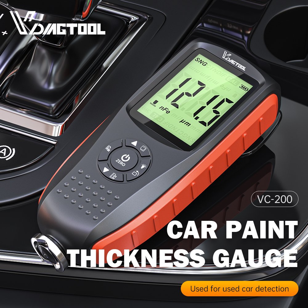 VDIAGTOOL VC200 Car Paint Tester for Coating Thickness Gauge Coating Meter With LCD Backlight Ultra-precise Fe&NFE