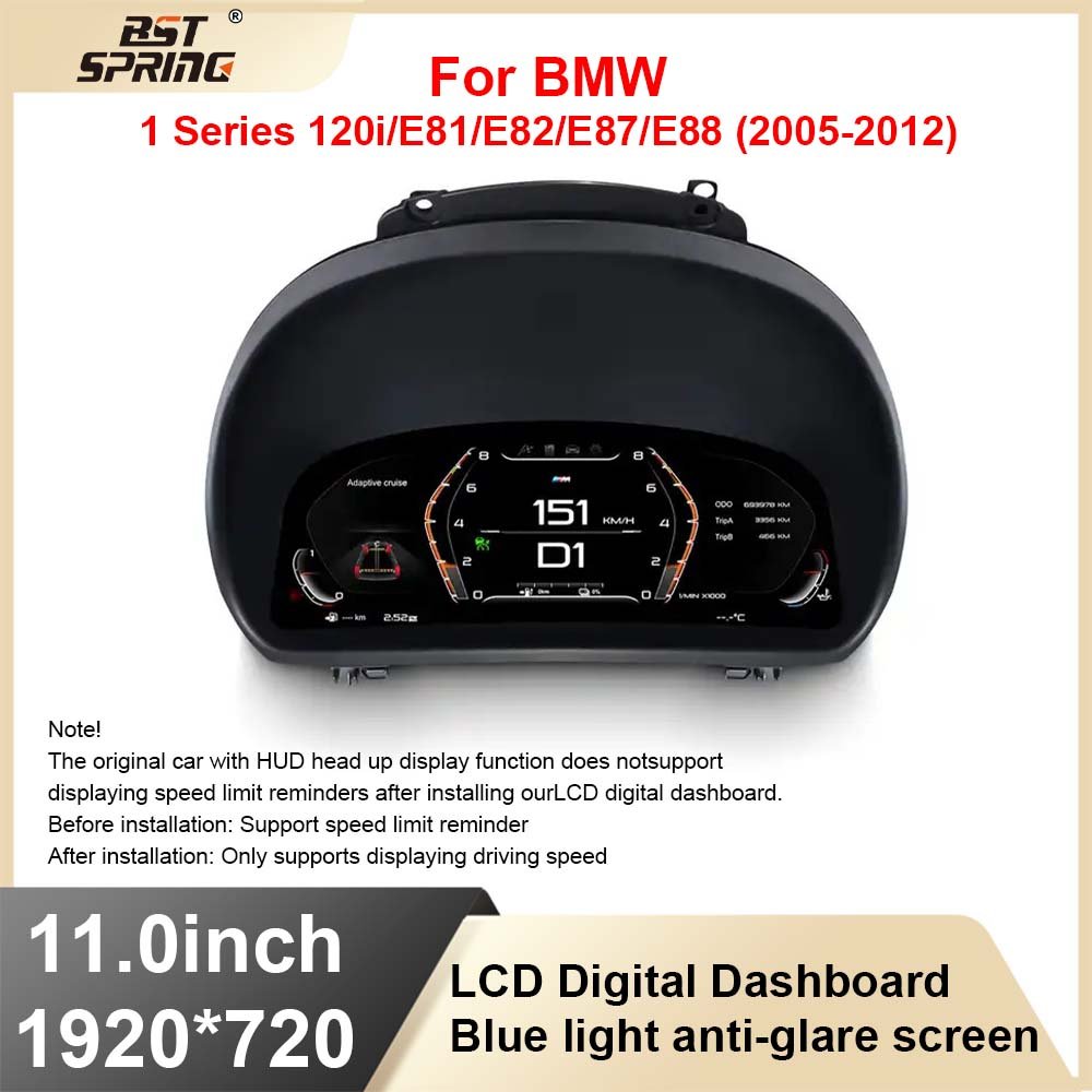 11.0inch LCD Digital Dashboard Speedometer for BMW 1 Series 120i/E81/E82/E87/E88 2005-2012 Car Dashboard Auto Meter