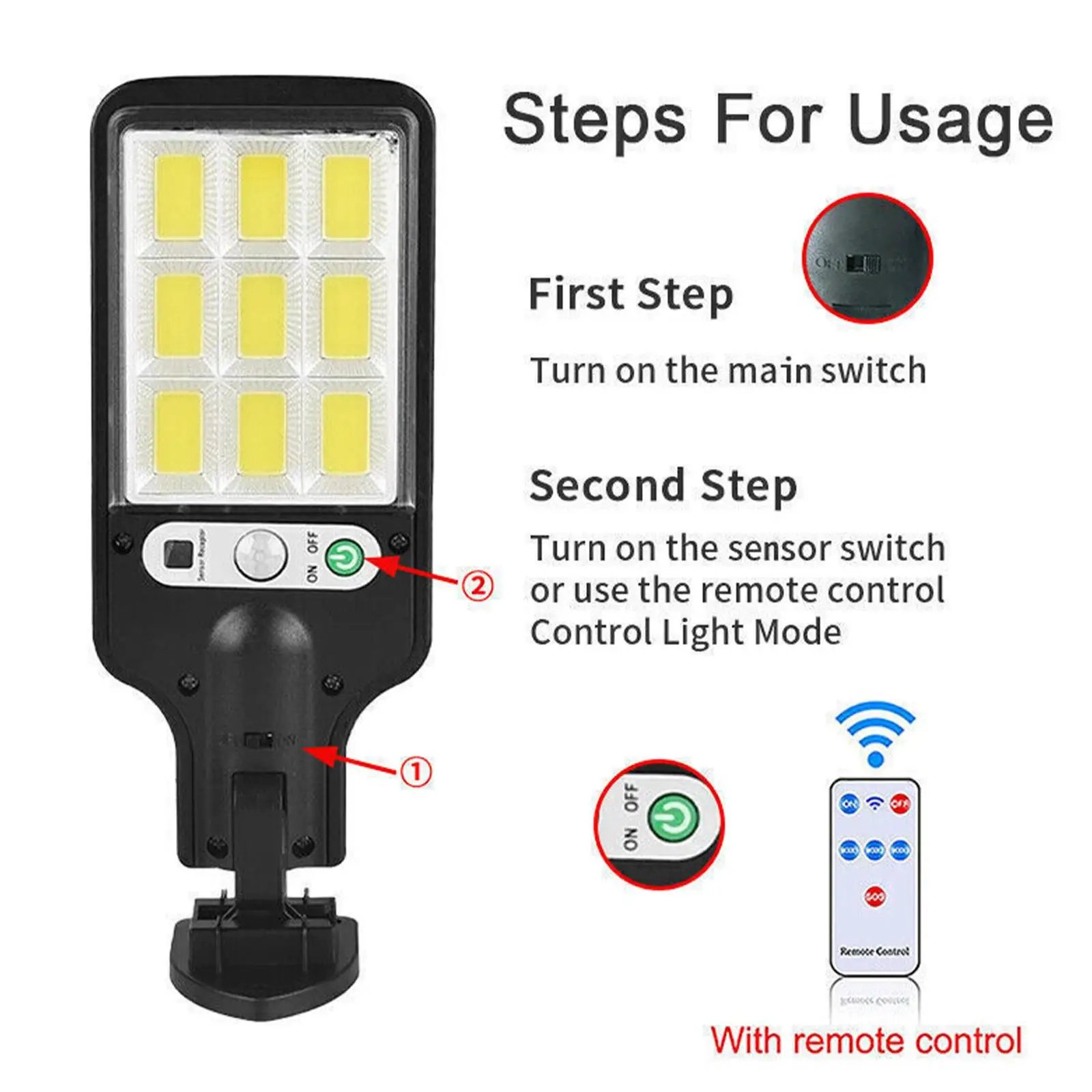 Outdoor Solar Street Lights Wireless Solar Security Wall Light Induction Garden Terrace Garage Front Door Street Solar Lamp