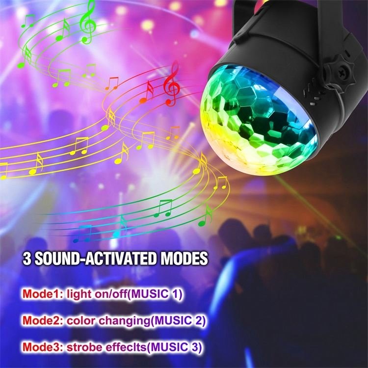 Uv 3 Leds Magic Ball Light Stage Effect Auto Sound Control Disco Light