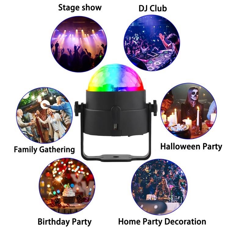 Uv 3 Leds Magic Ball Light Stage Effect Auto Sound Control Disco Light