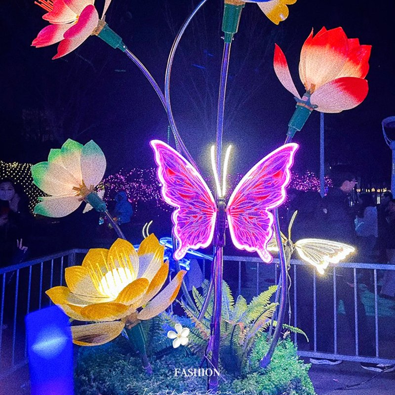 Outdoor Decoration Design Custom Decorations Light Lamp Colorful Wholesale Butterfly Led Wings Lighting