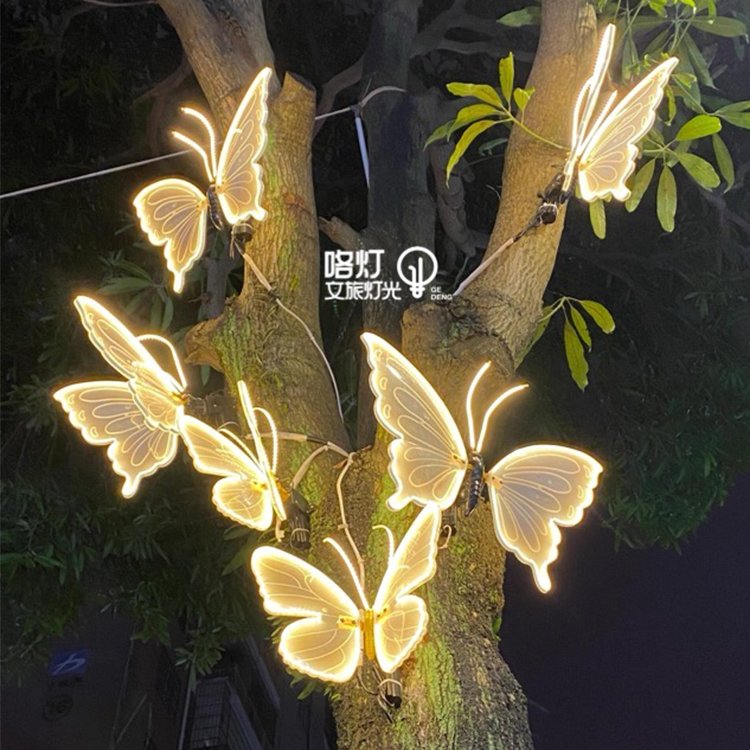 Outdoor Decoration Design Custom Decorations Light Lamp Colorful Wholesale Butterfly Led Wings Lighting