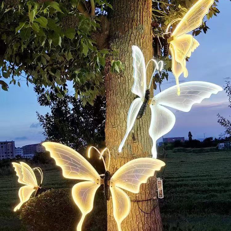 Outdoor Decoration Design Custom Decorations Light Lamp Colorful Wholesale Butterfly Led Wings Lighting