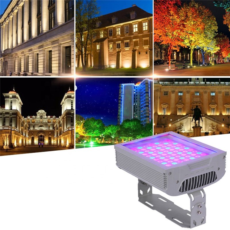 RGB Colorful Floodlight Hotel Architectural Lighting DMX 96W Led Wall Washer Spotlight Outdoor Landscape a Beam of Project Light