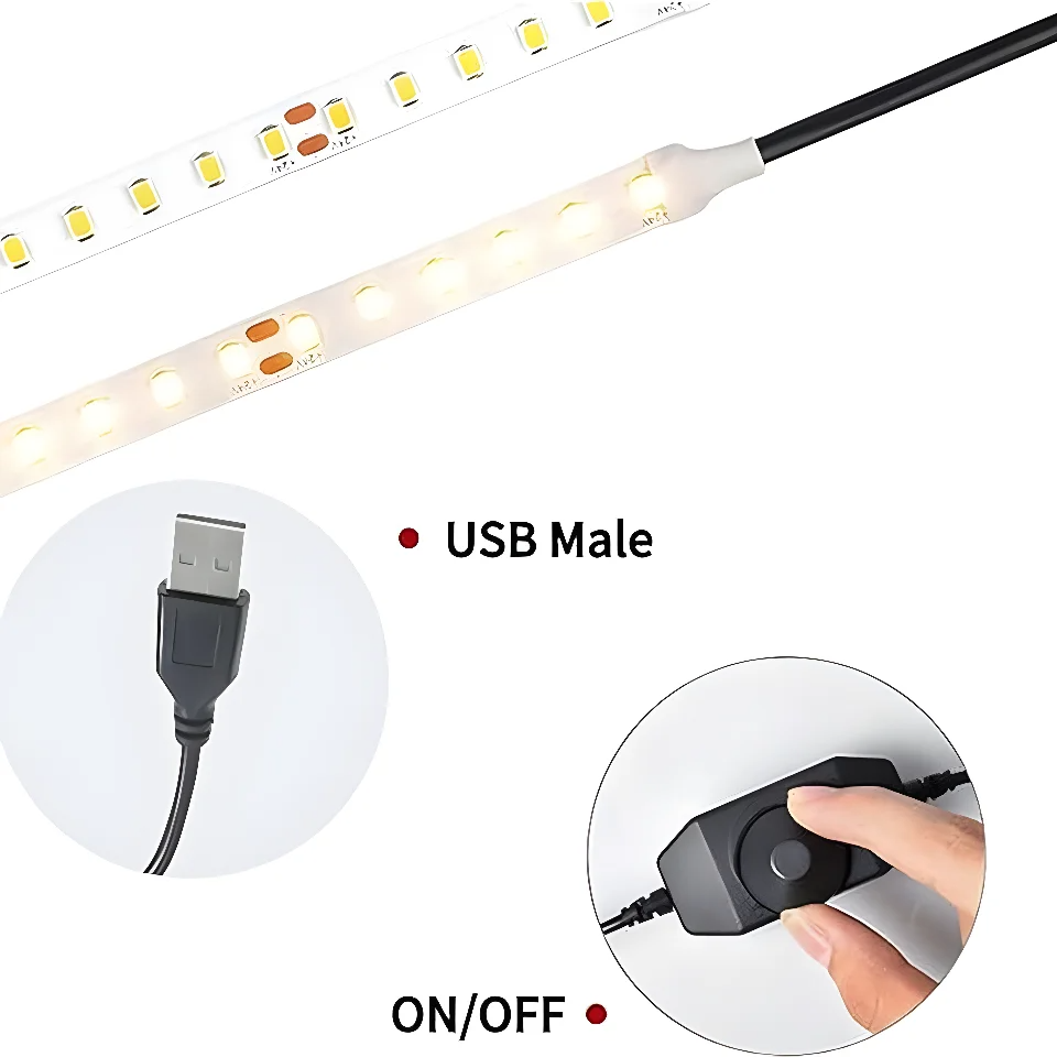 USB LED Knob Dimmer DC 5V Ribbon Brightness Adjust Switch Controller for 5050 3528 2835 5 Volt Strip Lights