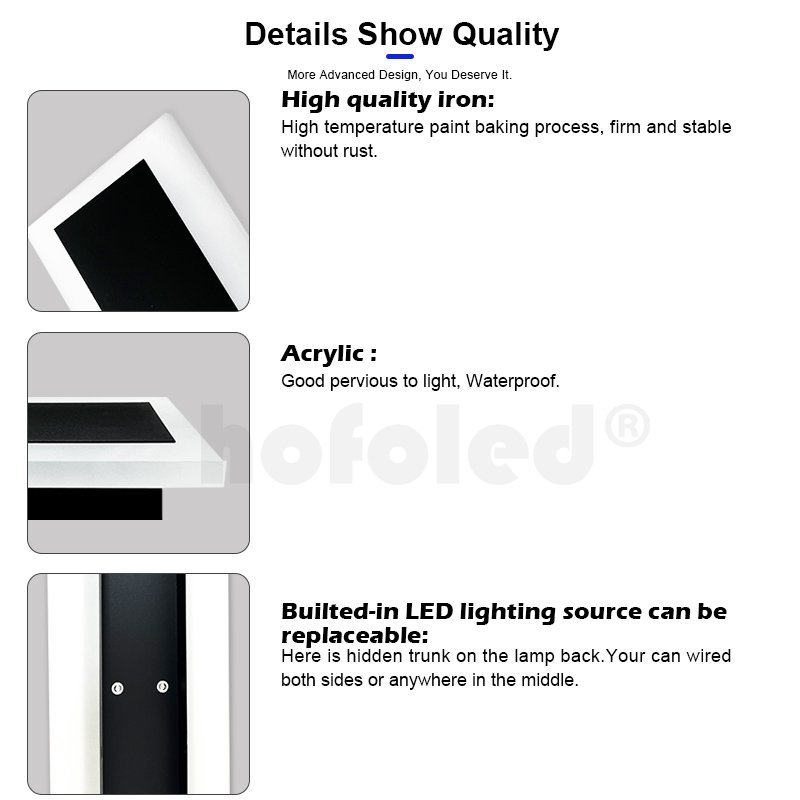 Hofoled 5CCT 6CCT Dimming Color LED Outdoor Wall Light Long Strip Wall Mounted Lights Dimmable Wall Lights for Home