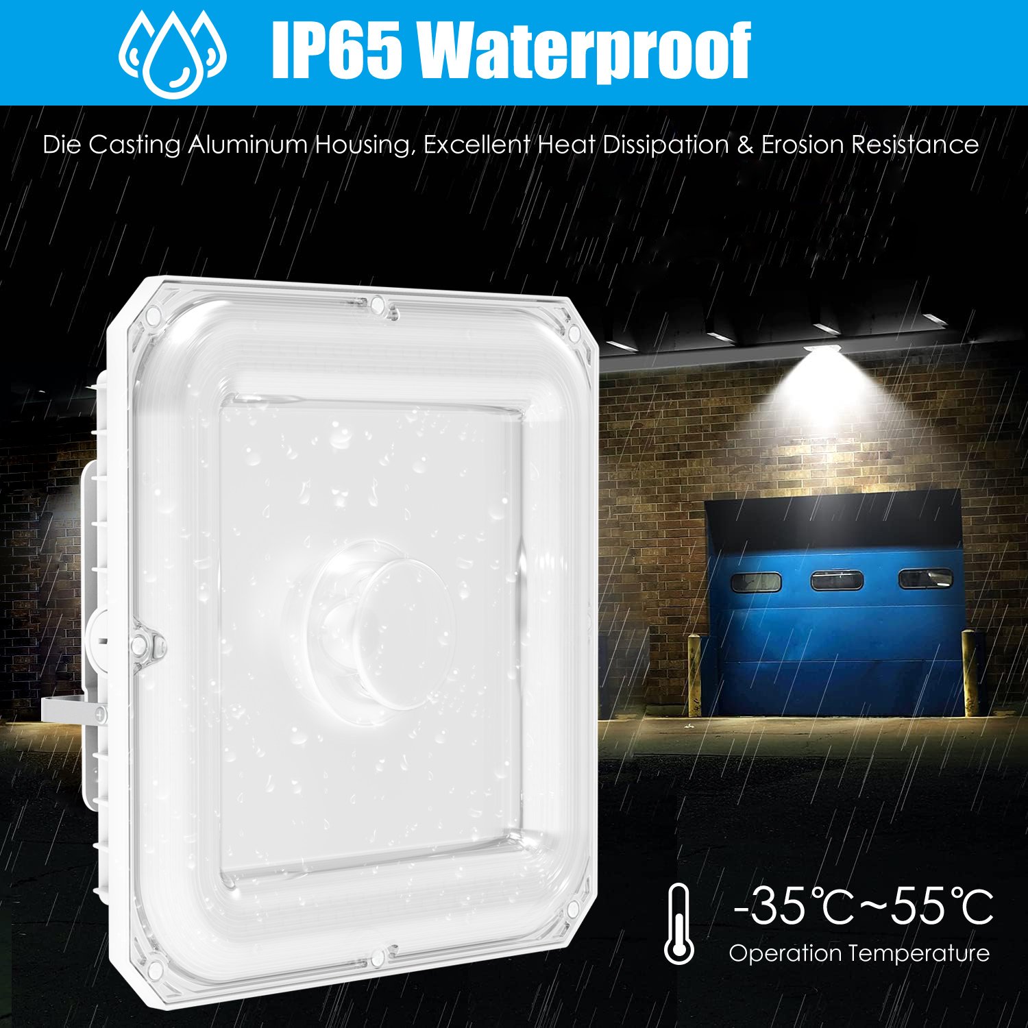 Everlight 100Watt 3000K~5000K Temperature LED Parking Lot Light IP65 Petrol Station Aluminium Garage Canopy LED Ceiling Light