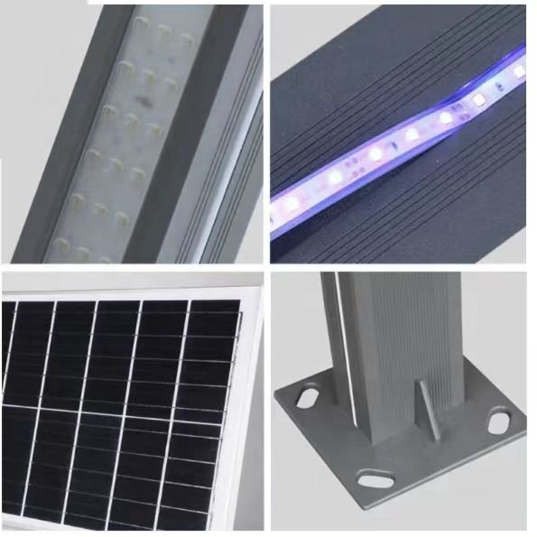 Modern Aluminum Outdoor Waterproof Solar Garden Lamp Column 1m/3m/4m/5m High Dual Arm LED Column Garden Lamp
