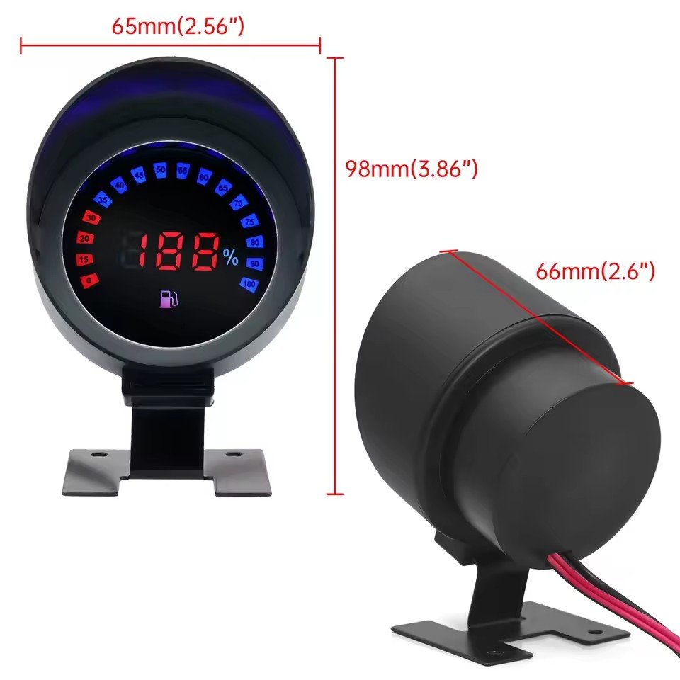 12V 24V Fuel Level Gauge Universal LCD Digital Car Gauge Meter Car Oil Tank 12V 24V Fuel Meters Indicator Car Truck Motorcycle