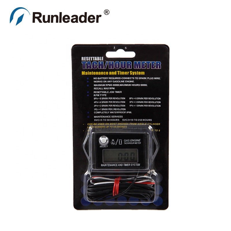Runleader Digital Tachometer Engine Hour Meter Marine Outboard RV RPM Meter Gauge