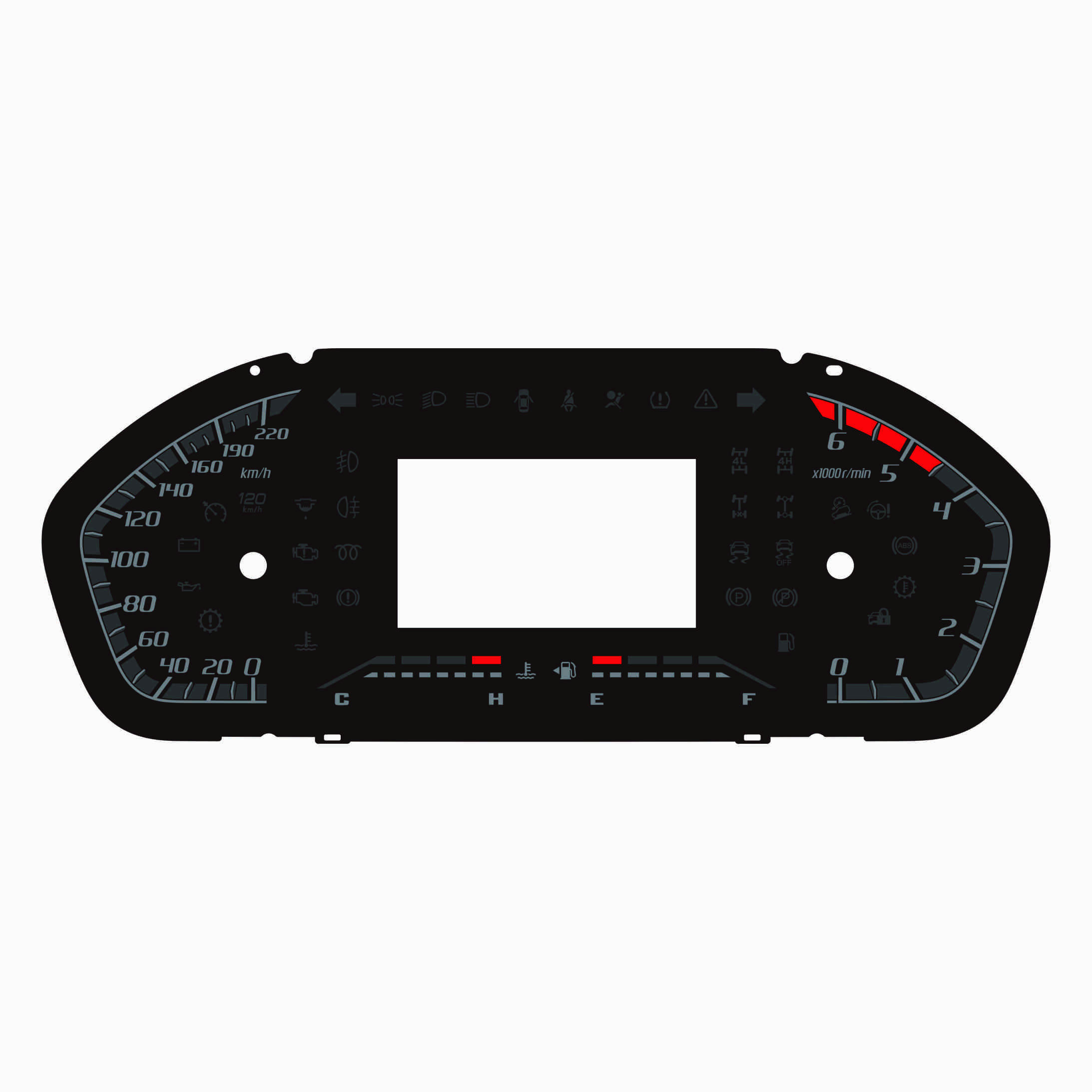 Customized Auto Meter Speedometer Panel EL Glowing Digital Dashboard with Customized Car Gauge New Condition