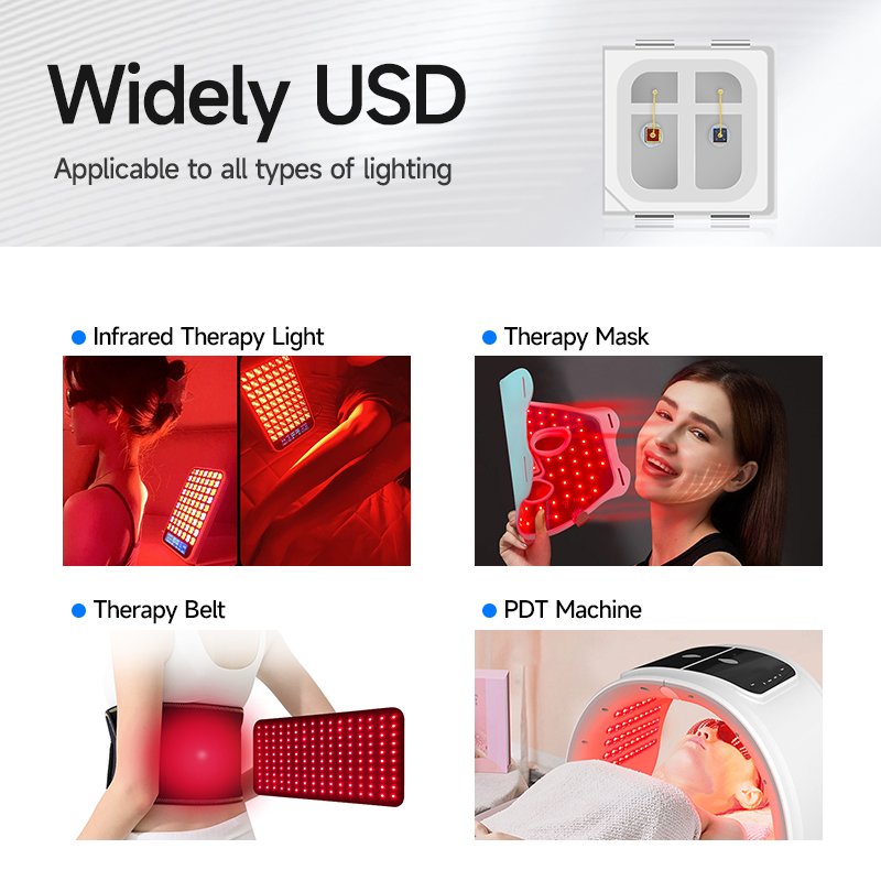 HY New Arrival Bi Color SMD IR LED 415nm 605mm 660nm 830nm 850nm Infrared Therapy Led Red Light Therapy Facial Device